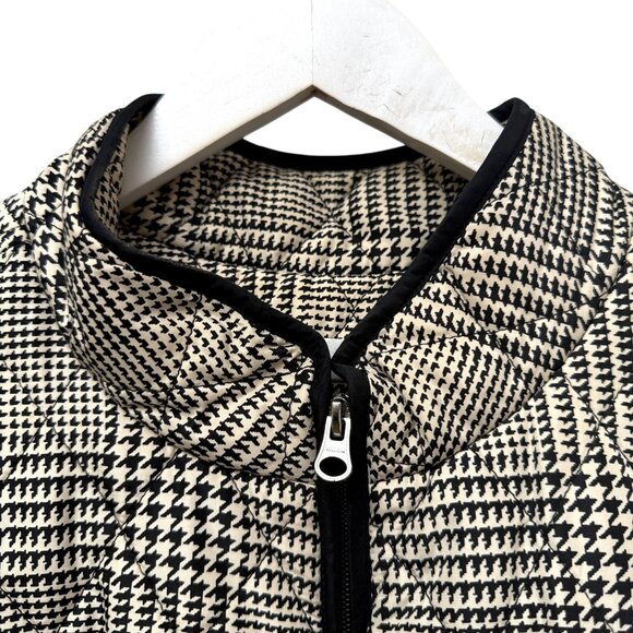Croft & Barrow Quilted Vest Plus Size 1X Black Cream Check Womens Zip Jacket - Picture 4 of 9